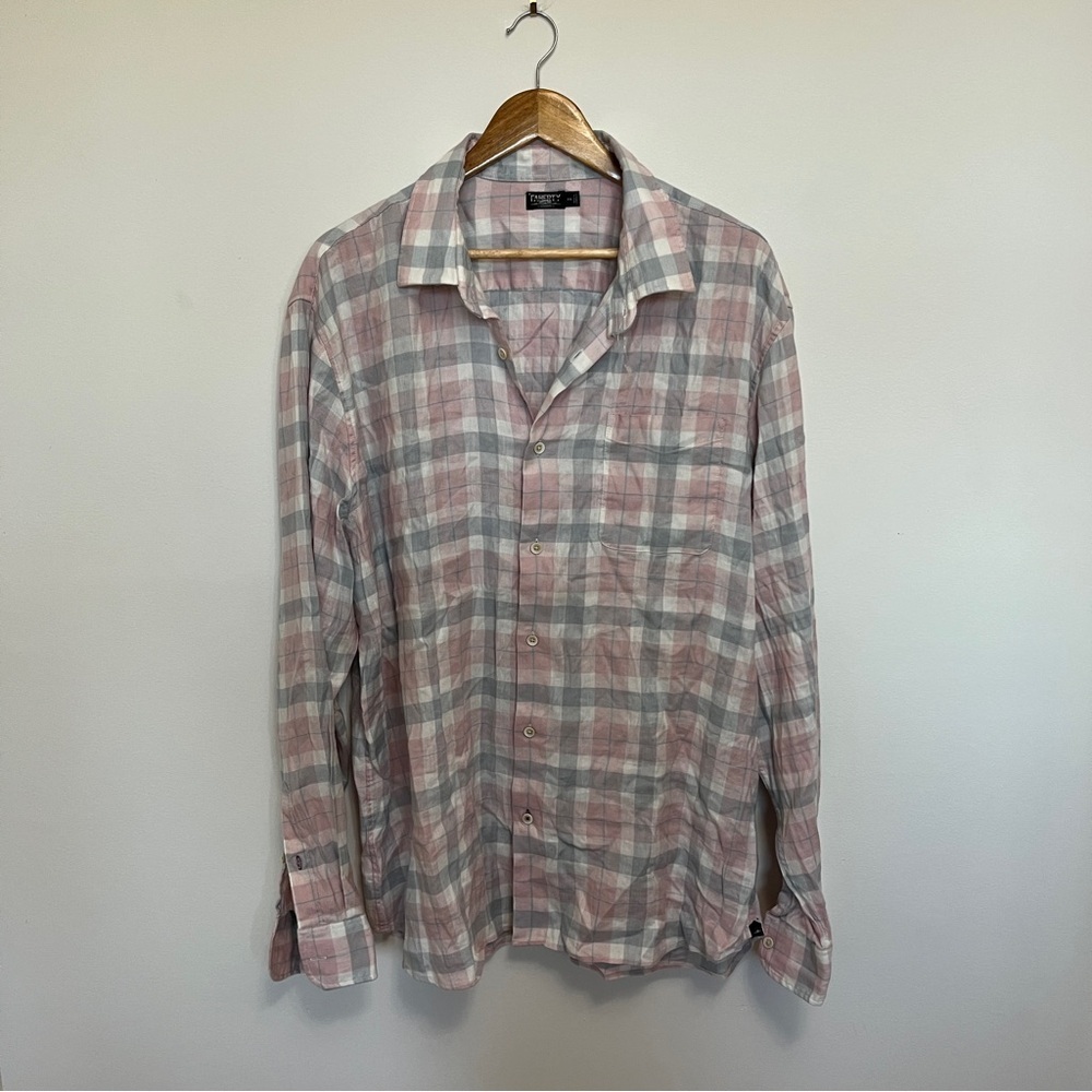Faherty Reserve Pink & Blue Shirt Size XXL NWOT